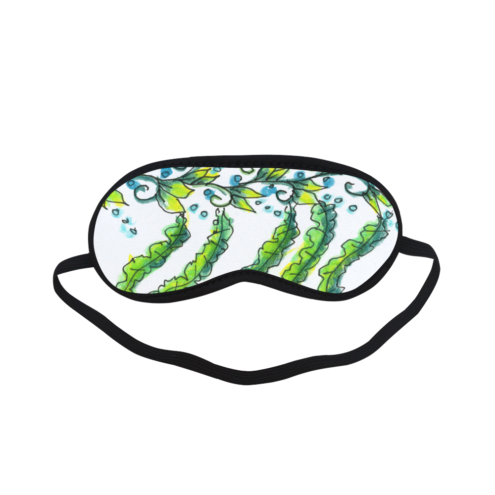 Abstract Blue Green Flowers Vines River Zendoodle Sleeping Mask
