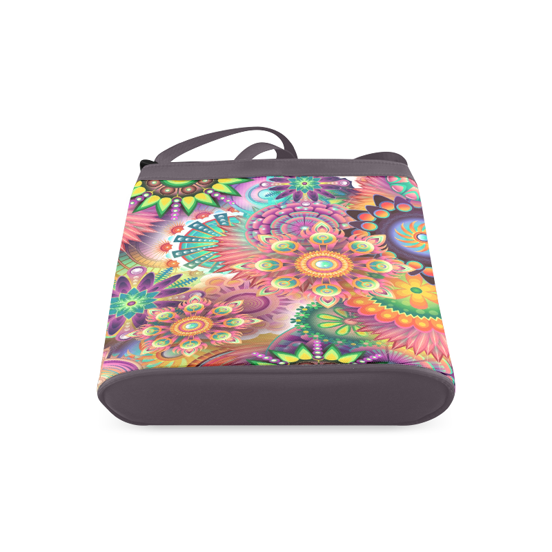 Flowering Fractal Neon Whimsy Crossbody Bags (Model 1613)