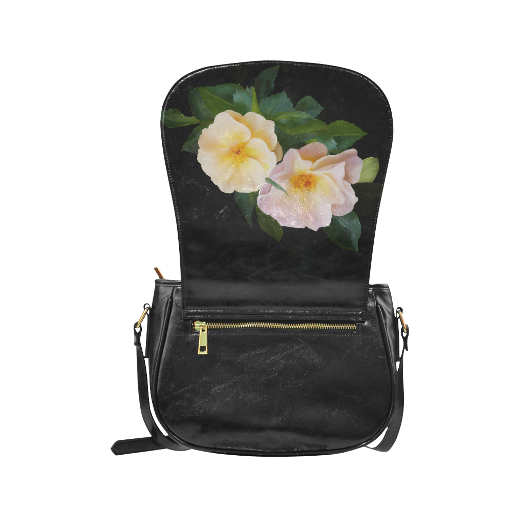 2 Wild Roses Classic Saddle Bag/Large (Model 1648)