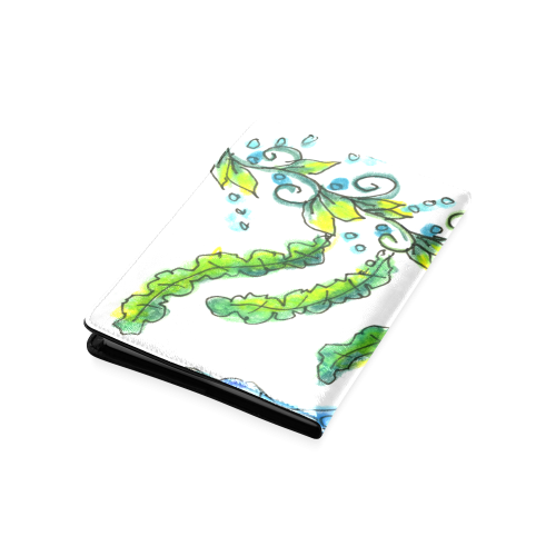 Abstract Blue Green Flowers Vines River Zendoodle Custom NoteBook A5