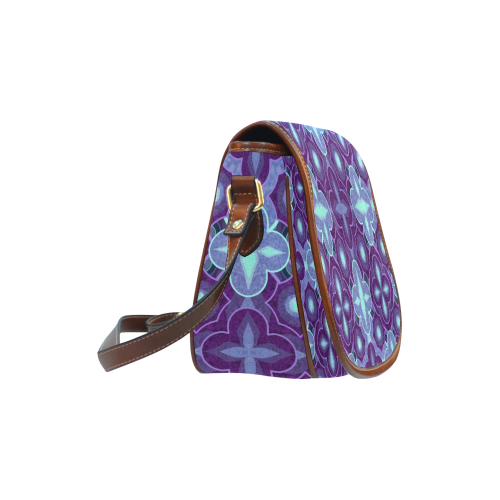 Purple blue pattern Saddle Bag/Small (Model 1649) Full Customization