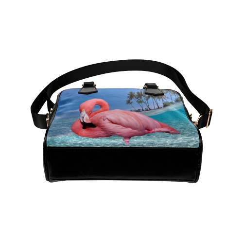 Flamingo and Palms Shoulder Handbag (Model 1634)