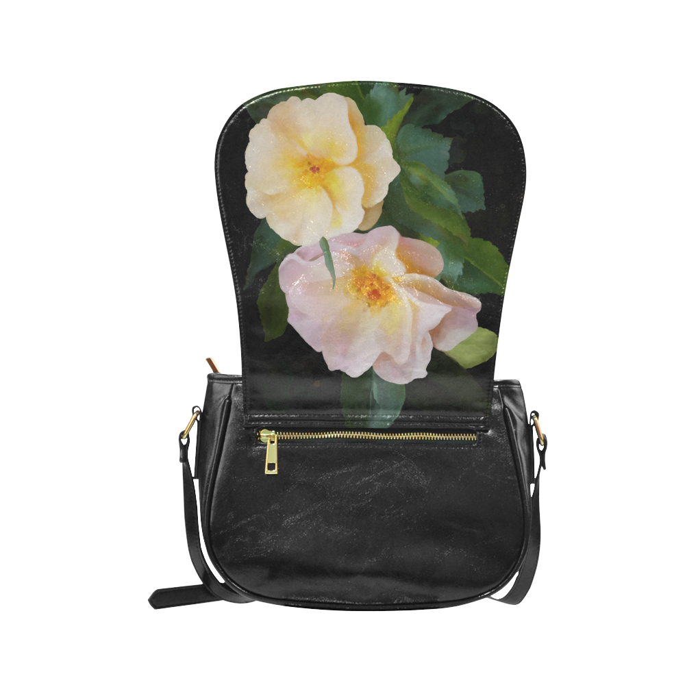 2 Wild Roses Classic Saddle Bag/Small (Model 1648)