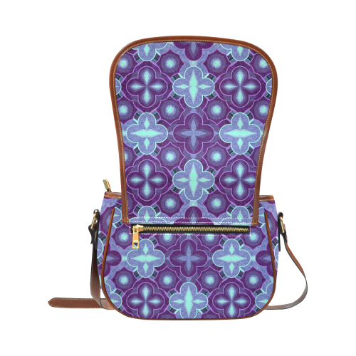 Purple blue pattern Saddle Bag/Small (Model 1649) Full Customization