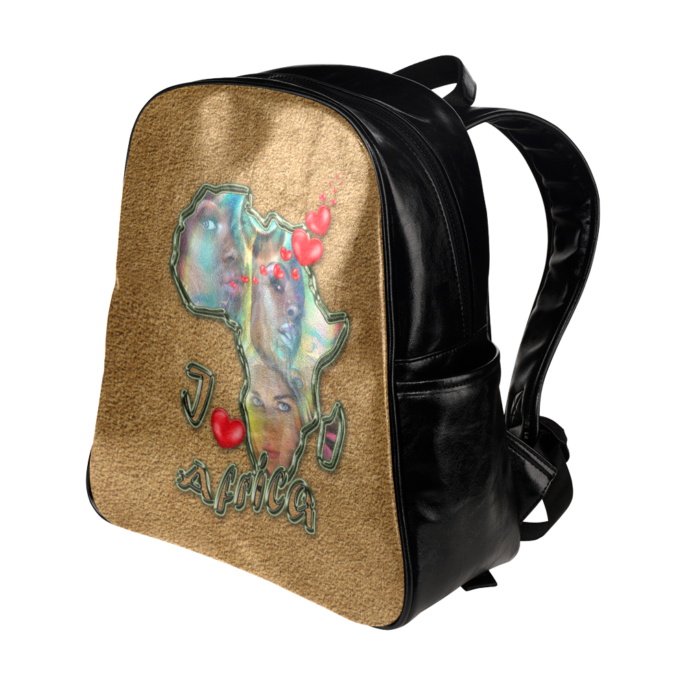 I love africa Multi-Pockets Backpack (Model 1636)