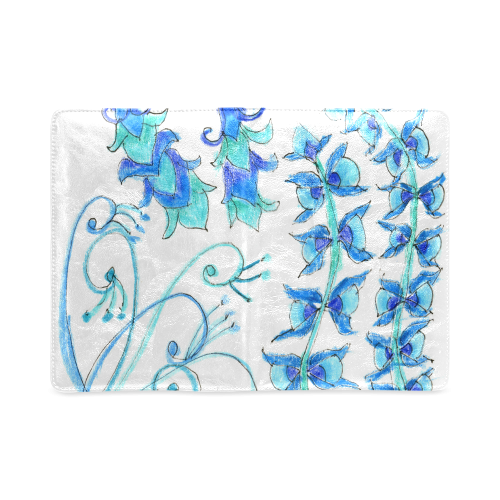 Dancing Aqua Blue Vines, Flowers Zendoodle Garden Custom NoteBook A5
