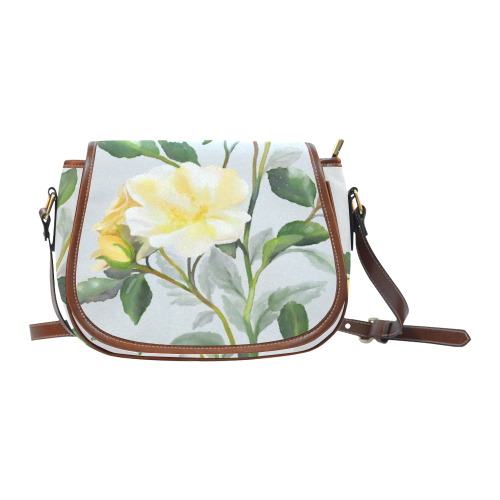 Yellow Rose with signature Saddle Bag/Small (Model 1649) Full Customization