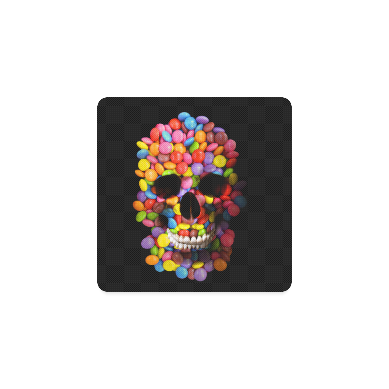 Halloween Candy Sugar Skull Square Coaster