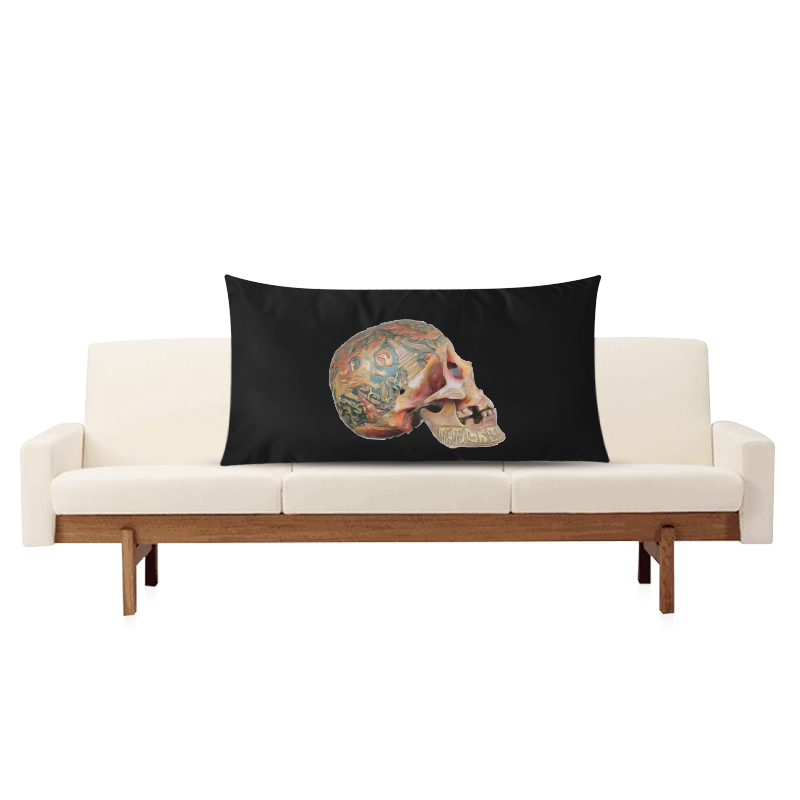 Colored Human Skull Rectangle Pillow Case 20"x36"(Twin Sides)