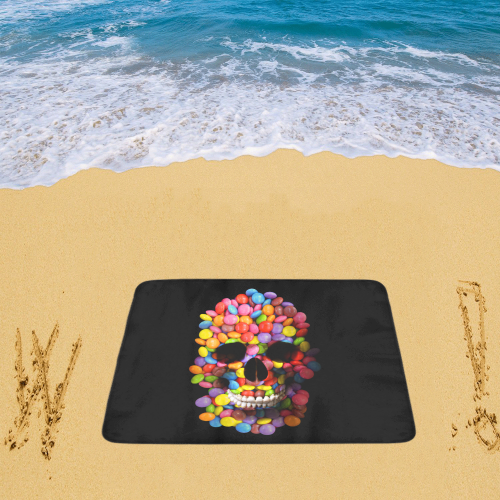 Halloween Candy Sugar Skull Beach Mat 78"x 60"