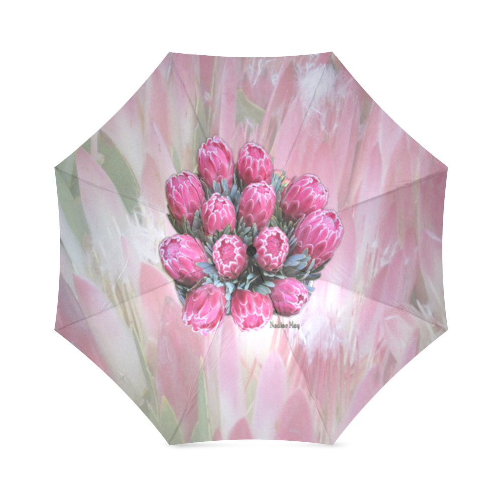 Pink Ice Protea Foldable Umbrella (Model U01)