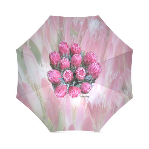 Pink Ice Protea Foldable Umbrella (Model U01)