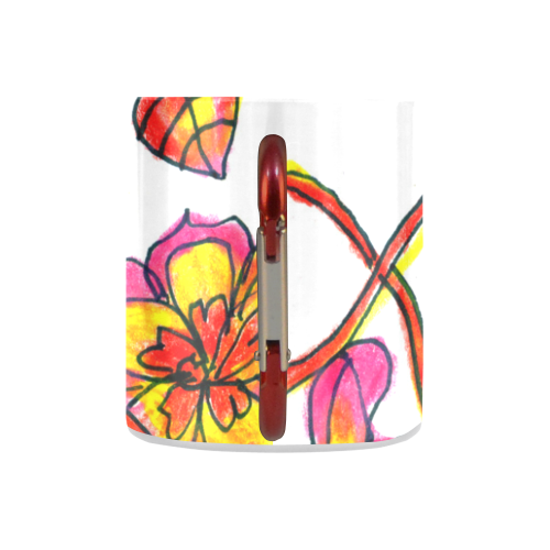 Autumn Leaves, Flowers, Red Orange Gold Zendoodle Classic Insulated Mug(10.3OZ)