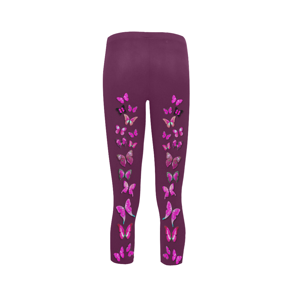 Pink Fantasy Butterflies Capri Legging (Model L02)