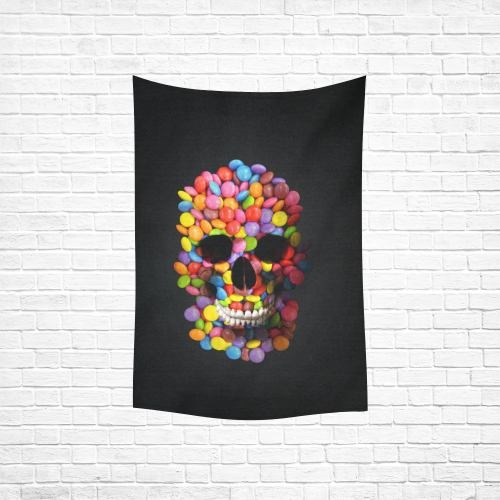 Halloween Candy Sugar Skull Cotton Linen Wall Tapestry 40"x 60"