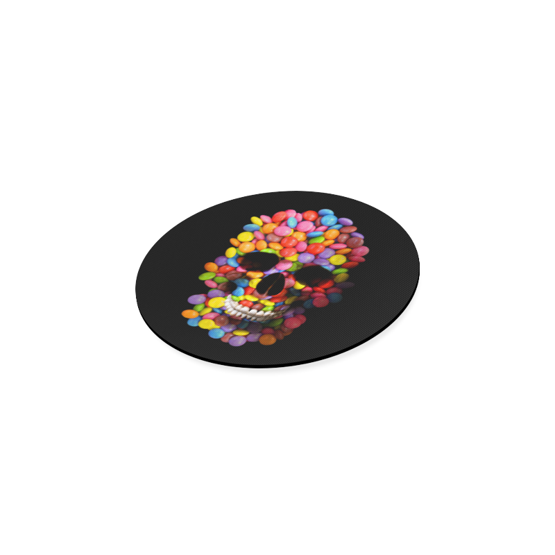 Halloween Candy Sugar Skull Round Coaster