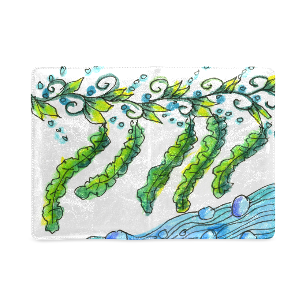 Abstract Blue Green Flowers Vines River Zendoodle Custom NoteBook A5