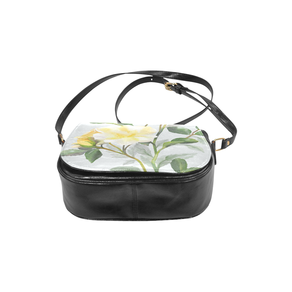 Yellow Rose with signature Classic Saddle Bag/Small (Model 1648)