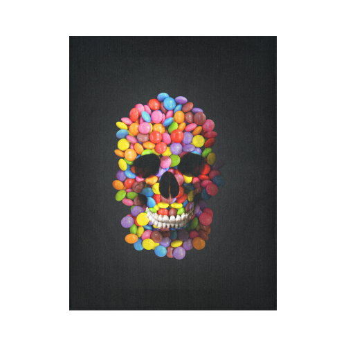 Halloween Candy Sugar Skull Cotton Linen Wall Tapestry 60"x 80"