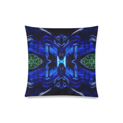 Darkblue-lightblue Lines in move Custom Zippered Pillow Case 20"x20"(Twin Sides)