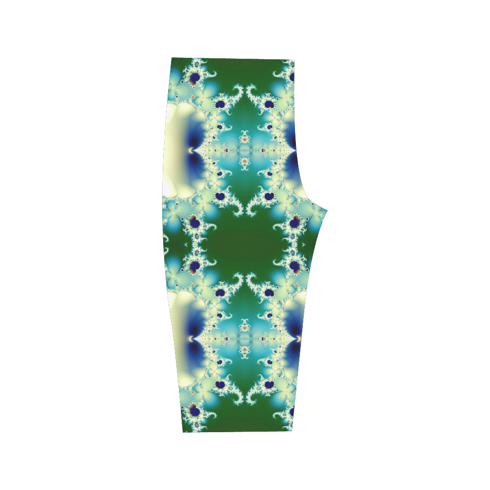 Ice Princess Fractal Abstract Hestia Cropped Leggings (Model L03)