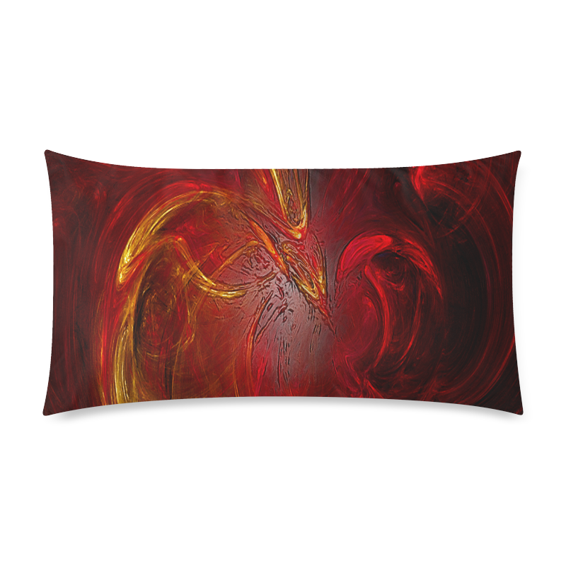 Red Firebird Phoenix Rectangle Pillow Case 20"x36"(Twin Sides)
