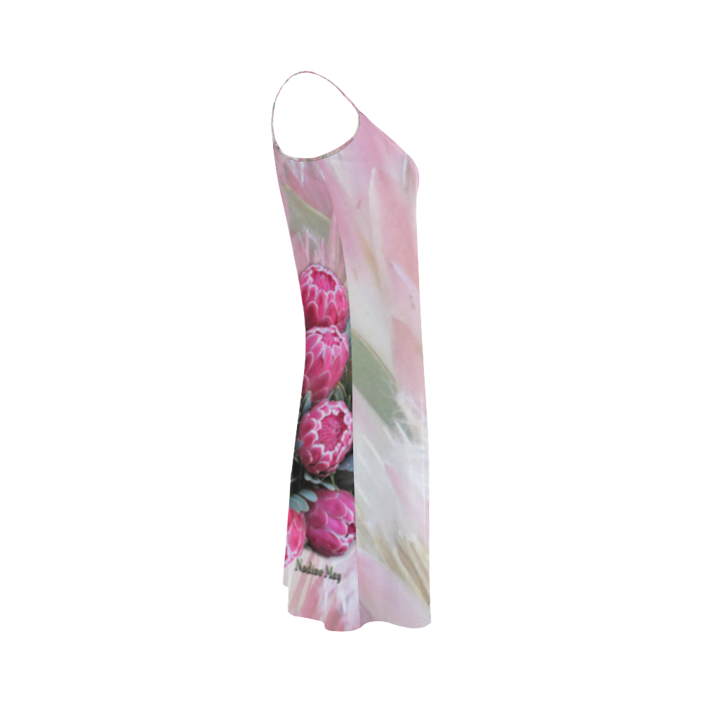 Pink Ice Protea Alcestis Slip Dress (Model D05)
