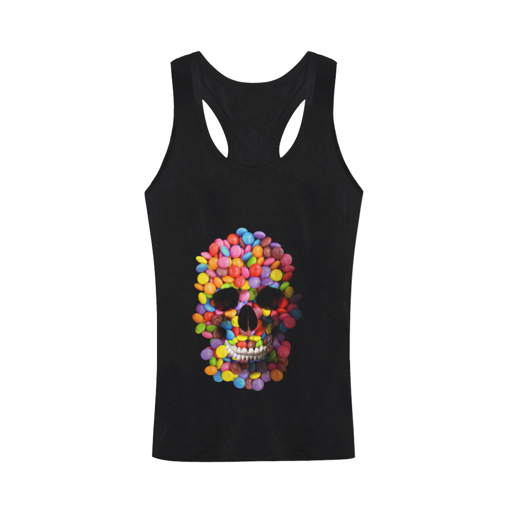 Halloween Candy Sugar Skull Men's I-shaped Tank Top (Model T32)