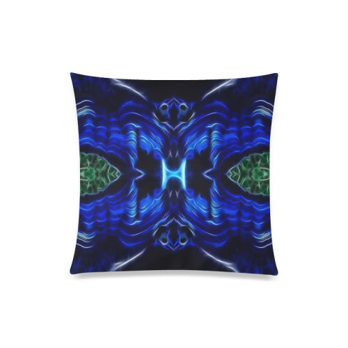 Darkblue-lightblue Lines in move Custom Zippered Pillow Case 20"x20"(Twin Sides)