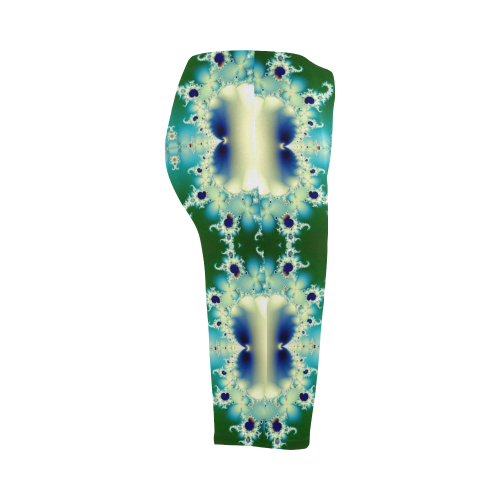 Ice Princess Fractal Abstract Hestia Cropped Leggings (Model L03)