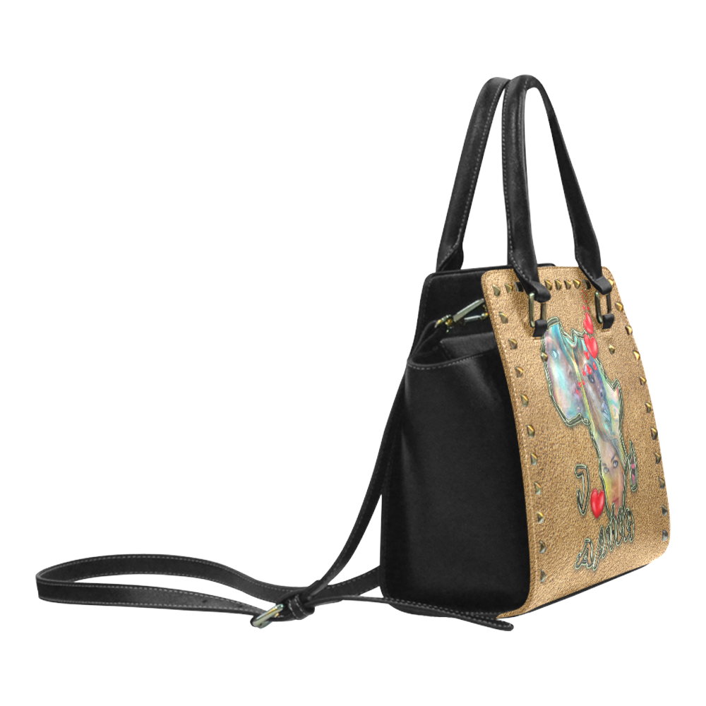 I love africa Rivet Shoulder Handbag (Model 1645)