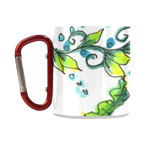 Abstract Blue Green Flowers Vines River Zendoodle Classic Insulated Mug(10.3OZ)