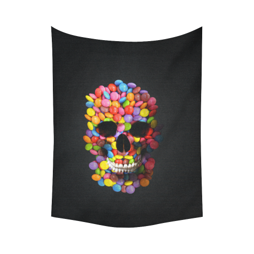 Halloween Candy Sugar Skull Cotton Linen Wall Tapestry 60"x 80"