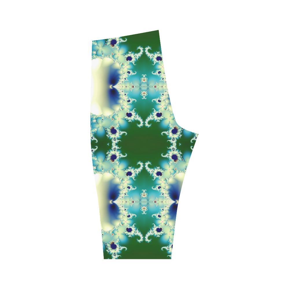 Ice Princess Fractal Abstract Hestia Cropped Leggings (Model L03)