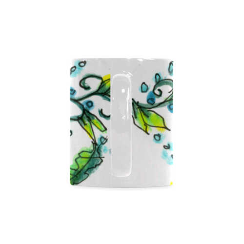 Abstract Blue Green Flowers Vines River Zendoodle White Mug(11OZ)