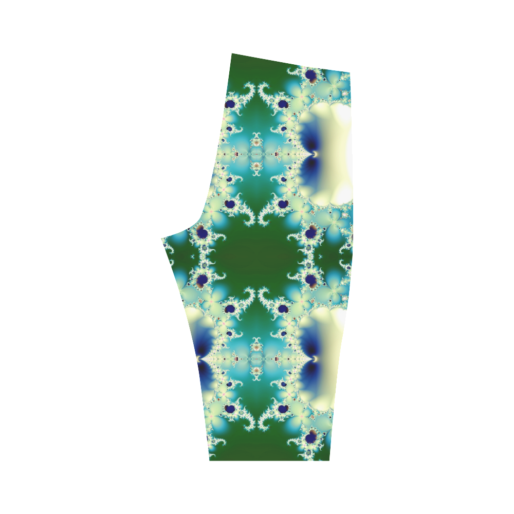 Ice Princess Fractal Abstract Hestia Cropped Leggings (Model L03)