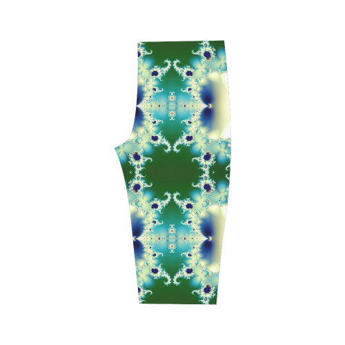 Ice Princess Fractal Abstract Hestia Cropped Leggings (Model L03)