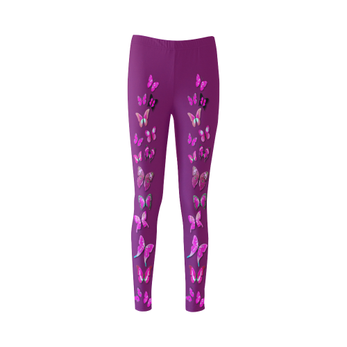 Pink Fantasy Butterflies Cassandra Women's Leggings (Model L01)