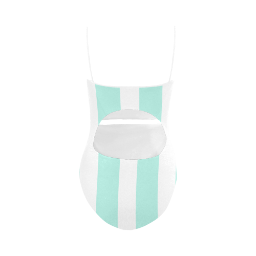 Aqua stripes Strap Swimsuit ( Model S05)