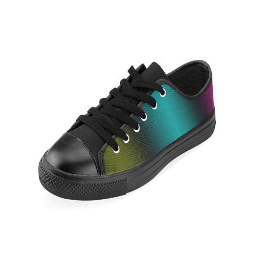 Dark Green Mint Blue Lilac Soft Gradient Men's Classic Canvas Shoes (Model 018)