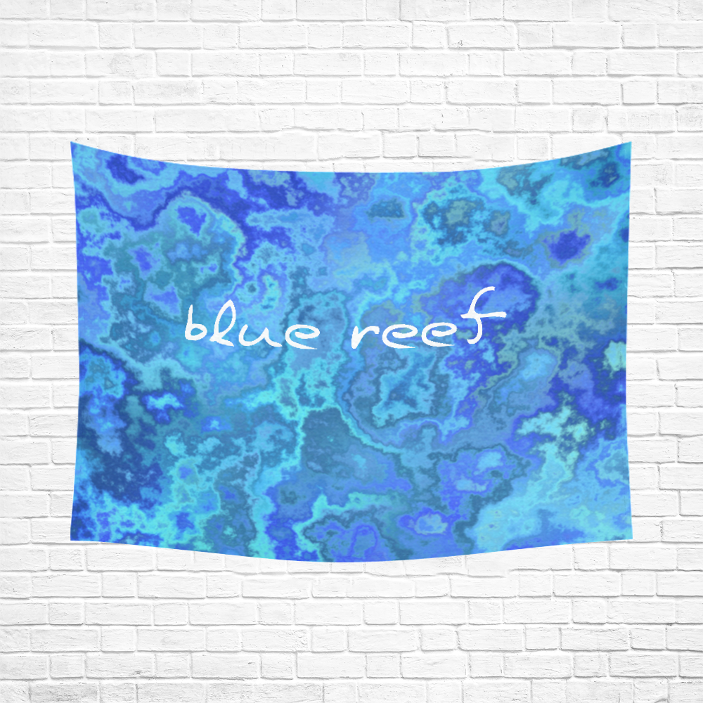 blue reef Cotton Linen Wall Tapestry 80"x 60"