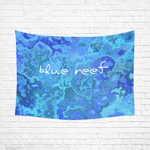 blue reef Cotton Linen Wall Tapestry 80"x 60"