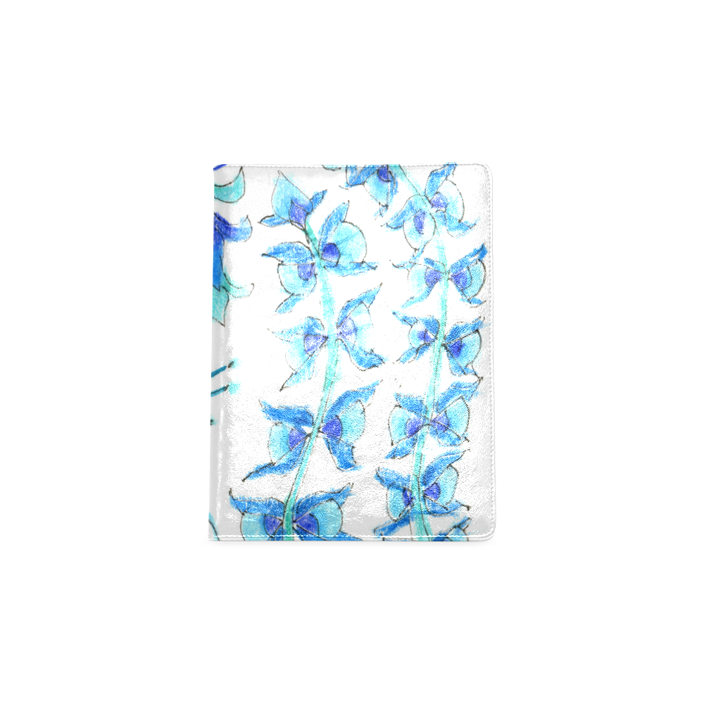 Dancing Aqua Blue Vines, Flowers Zendoodle Garden Custom NoteBook B5