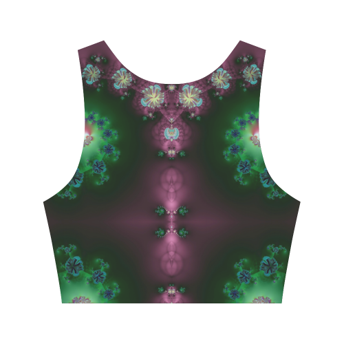 Fractal Galaxies in the Night Sky Abstract Women's Crop Top (Model T42)