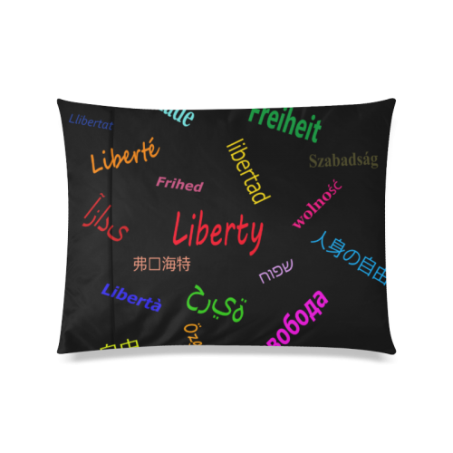 Freedom in several languages Custom Zippered Pillow Case 20"x26"(Twin Sides)