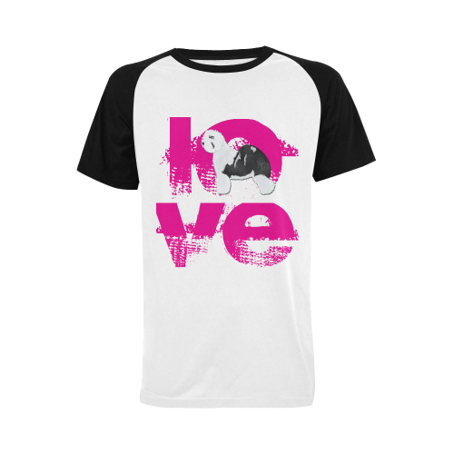 love lyric blk Men's Raglan T-shirt (USA Size) (Model T11)