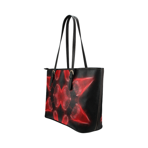 Red Crystal Leather Tote Bag/Large (Model 1651)