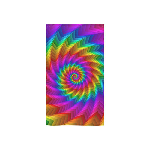 Psychedelic Rainbow Spiral Fractal Custom Towel 16"x28"