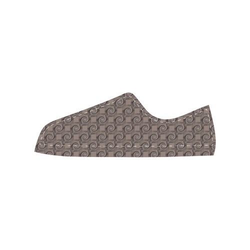 3D SQUARES SPIRALS MOSAIC pattern - brown beige Men's Classic Canvas Shoes (Model 018)