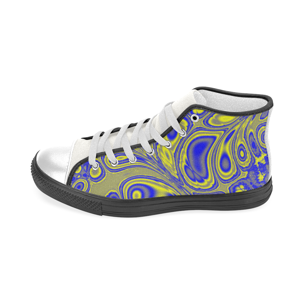 Paisley Party Fractal Abstract Men’s Classic High Top Canvas Shoes (Model 017)